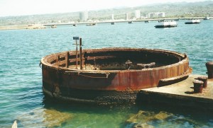 Oil still leaks from the wreckage of the USS Arizona